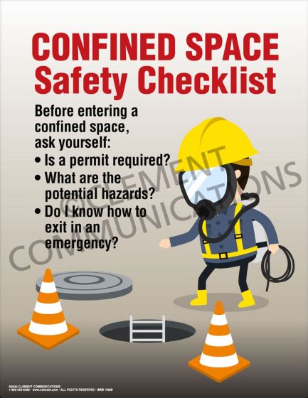 Confined Space Safety Checklist Poster