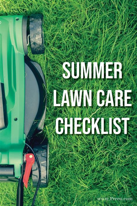 Summer Lawn Care Checklist Summer Lawn Care Lawn Care Lawn Care