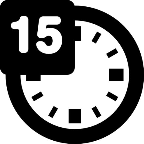 Free Icon 15 Minutes On The Clock