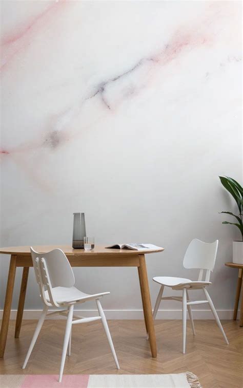 Soft Pastel Pink Marble Wallpaper Mural Hovia Uk Dining Room