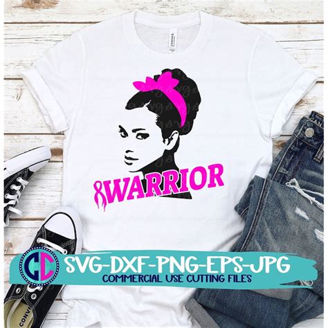 Breast Cancer Svg Messy Bun Warrior Svg Breast Cancer Warr Inspire
