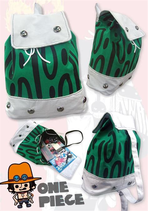 One Piece Portgas D Ace Cosplay Green Bag Pack Sack New School Backpack