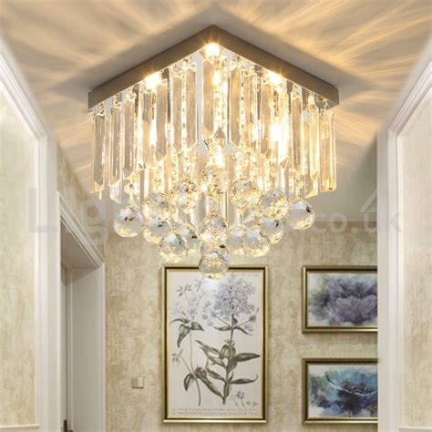 Share share on facebook tweet tweet on twitter pin it pin on pinterest. Modern Square Crystal Flush Mount Ceiling Lights Hallway ...