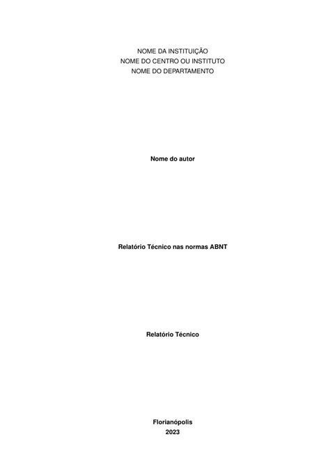 Normas Abnt Para Relatório De Estágio