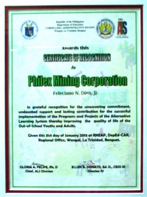 Certificate Of Recognition Deped Read The Full Guidance Before You Apply