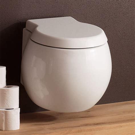 Modern Wall Mounted White Ceramic Planet Toilet Zuri Furniture