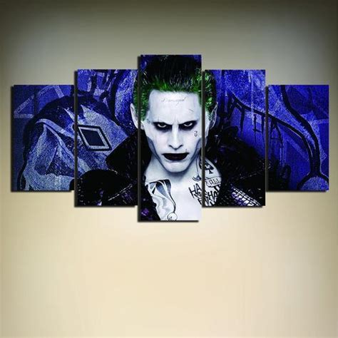 Batman Joker Suicide Squad Jared Leto Dc 5 Panel Canvas Art Wall