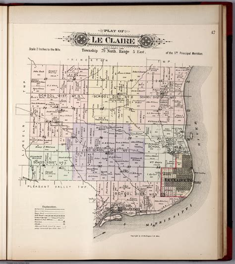 Plat of Le Claire Township, Scott County, Iowa. - David Rumsey