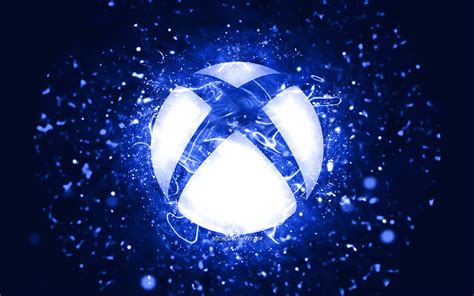 Download Wallpapers Xbox Dark Blue Logo 4k Dark Blue Neon Lights