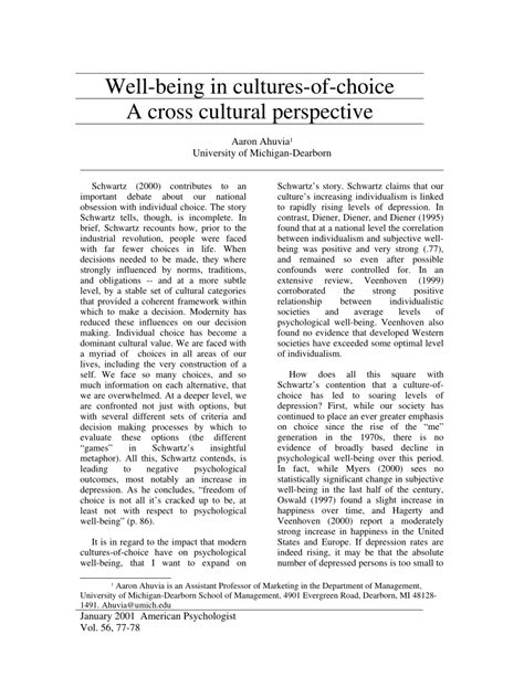 pdf well being in cultures of choice a cross cultural perspective