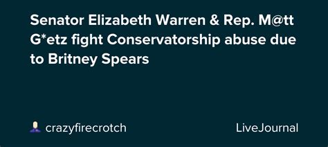 Maybe you would like to learn more about one of these? Senator Elizabeth Warren & Rep. M@tt G*etz fight ...