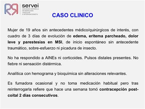 Caso Clínico Del Mes Sociedad Española De Radiología Vascular E