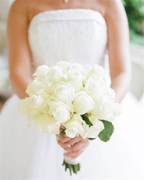 Solid White Rose Bridal Bouquet