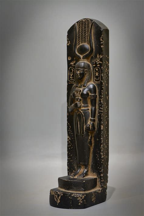 Goddess Isis Holding A Sistrum Sculpture Black Statue Etsy