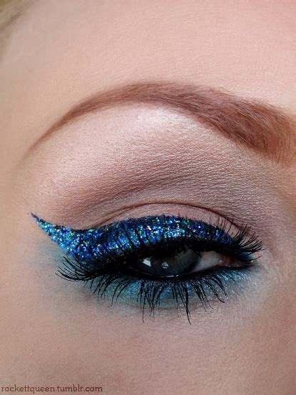 Paralyzing Pentagram Glitter Eyeliner Blue Eyeliner Winged Eyeliner