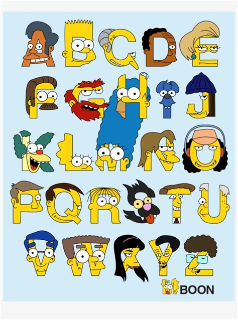 Abecedario Con Personajes De Simpson Simpsons Alphabet 819x1024 Png