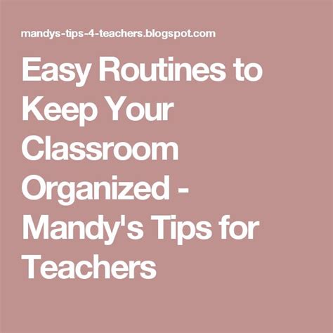 Mandys Tips For Teachers Easy Routines To Keep Your Classroom