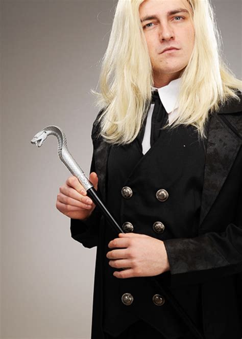 Lucius Malfoy Style Silver Top Snake Cane