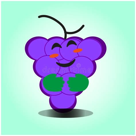 Cute Grapes Cartoon Mascot Character Vector Design Stock Vector