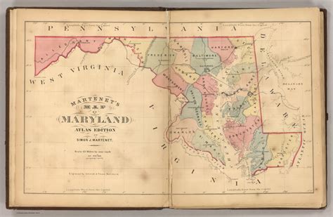 Martenets Map Of Maryland Atlas Edition David Rumsey Historical