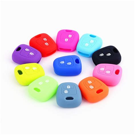 Silicone Key Car Case Protector Remote Key Cover For Peugeot 107 206