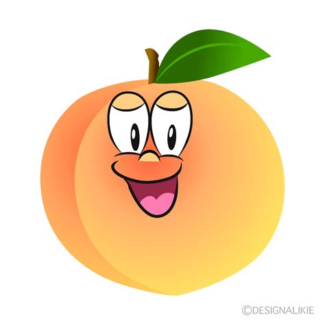 Free Smiling Peach Cartoon Image｜charatoon