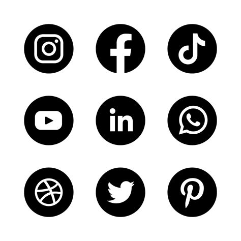 Social Media Logo In Black And White Color 1972889 Download Free