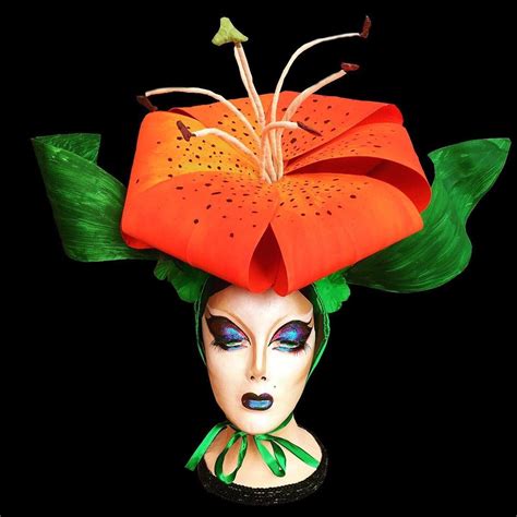Flower Hats Lily Flower Flower Costume Burlesque Costume Orange