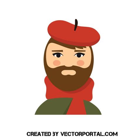 Painter In Red Hat Vector Image Hat Illustration Red Hats Vector Free