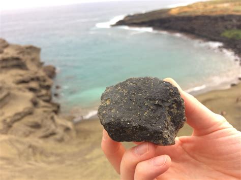 Basalt With Olivine Phenocrysts From Papakolea Or Green Sands Beach In