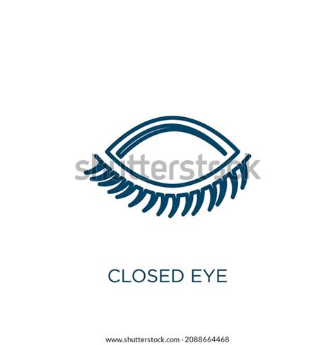 Closed Eye Icon Thin Linear Closed Stock Vector Royalty Free