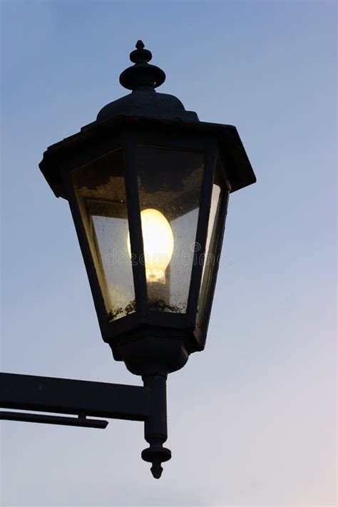 Dirty Old Street Lamp Against Twilight Background Stock Photos Free