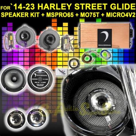 Harley Street Glide Diamond Audio Pro Speaker Micro4v2 Amp Mspro65