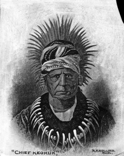 Portrait Of Chief Keokuk Print Wisconsin Historical Society