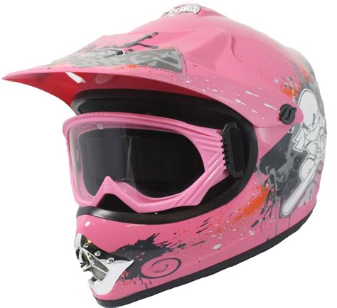 Childrens Kids Motocross Helmet And Goggles Dirt Bike Quad Bmx Pink Ebay