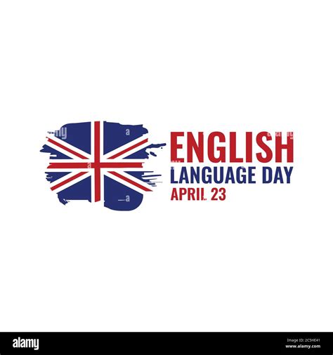 English Language Day Banner Vector Image Text With National Flag Of