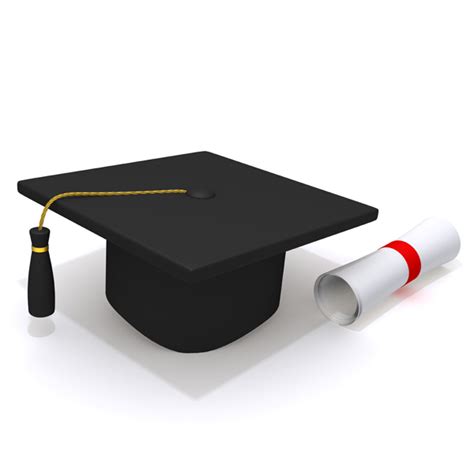 Graduation Cap And Diploma 3d Model
