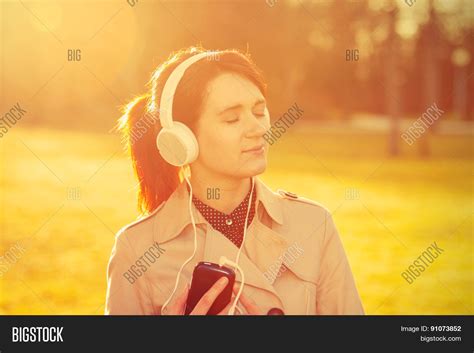Woman Listening Music Image And Photo Free Trial Bigstock