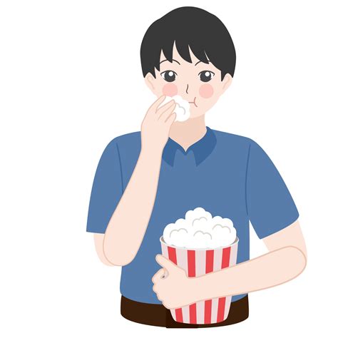 Eating Popcorn Clipart 33161032 Png