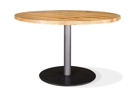 GASTRO Esstisch rund, Material Massivholz/Metall, Eiche lackiert 110 cm