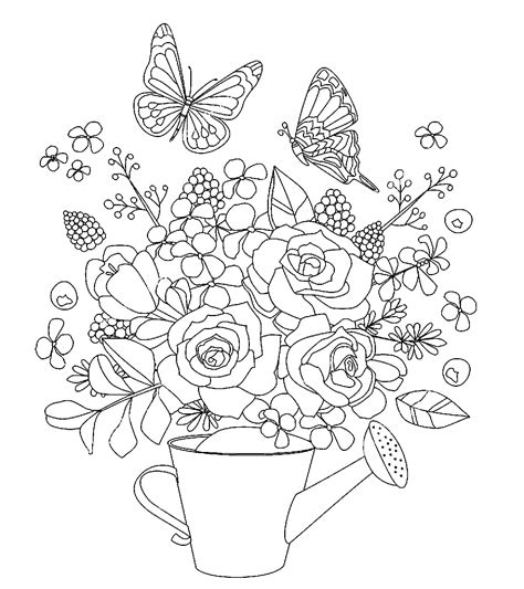 Flower Bouquet Coloring Pages Printable Coloring Pages