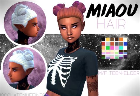 Space Buns For Sims 4 Sims4 Marigold Buns Low Hair 아래 번
