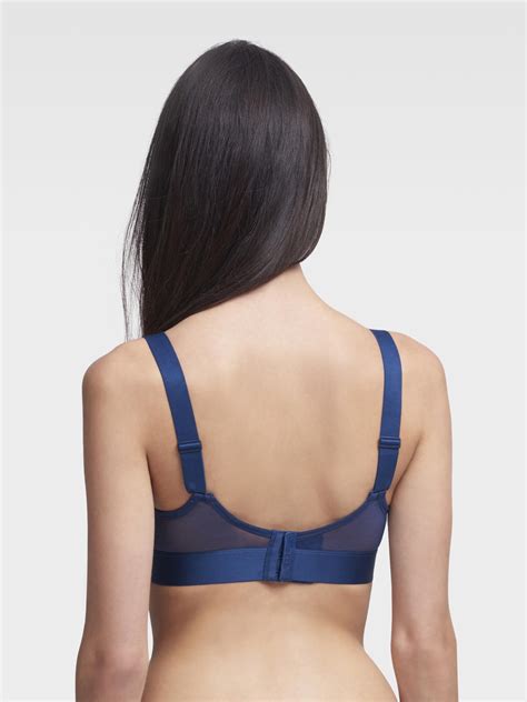 Dkny Synthetic Sheers Wirefree Bra In Blue Lyst
