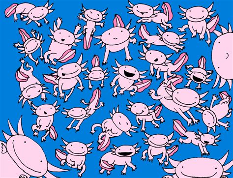 How to draw an axolotl for kids. Axolotl Background | Axolotl, Axolotl cute, Animal doodles