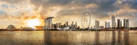 Panorama View Of Singapore Financial District Skyline At Marina 2141592