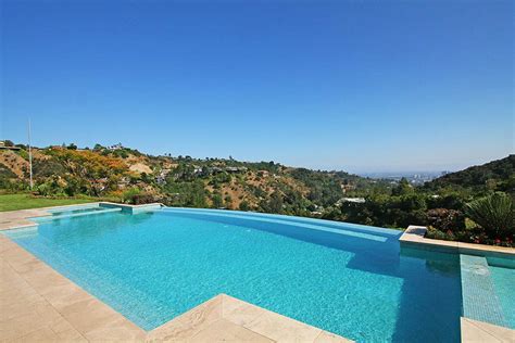 Outdoor Pool And Views Beautiful Mediterranean Home Beverly Hills