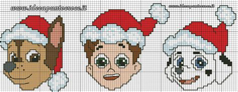 Must see for all coloring page fans. schema punto croce faccine paw patrol natalizie | Punto ...