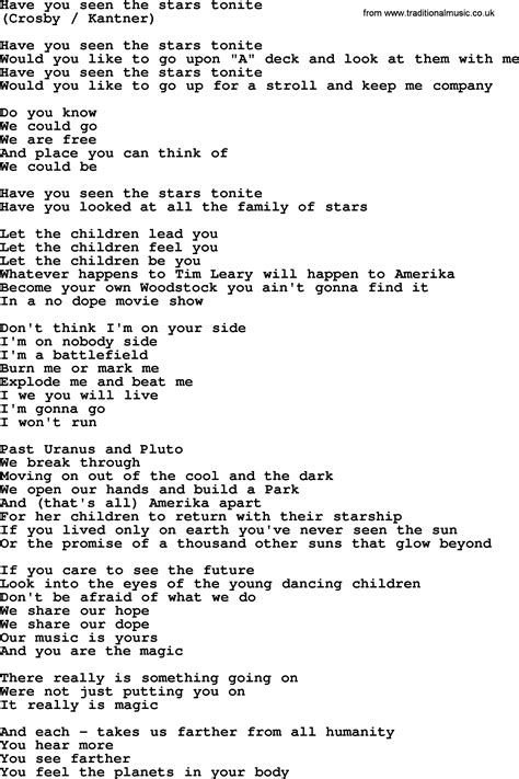 Have You Seen The Stars Tonite By The Byrds Lyrics With Pdf