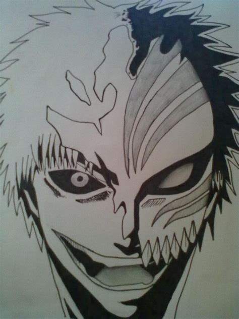 Bleach Ichigo Hollow Mask By Cihiro97 On Deviantart Bleach Drawing