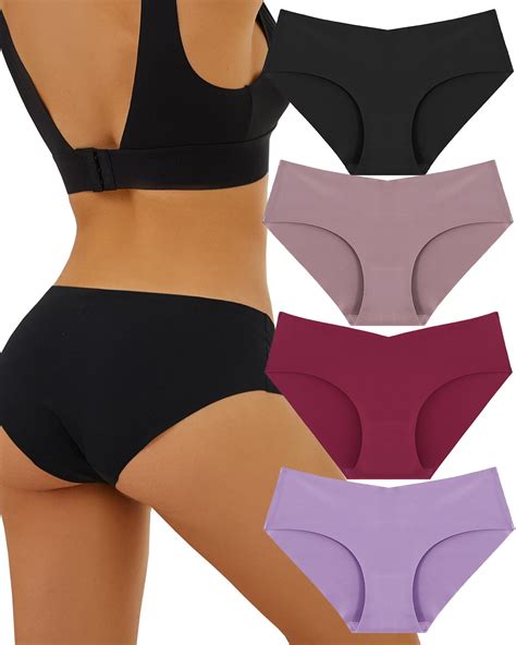 FINETOO 4 Pack Seamless Underwear For Women Soft Stretch Invisibles
